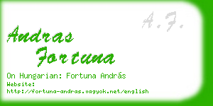 andras fortuna business card